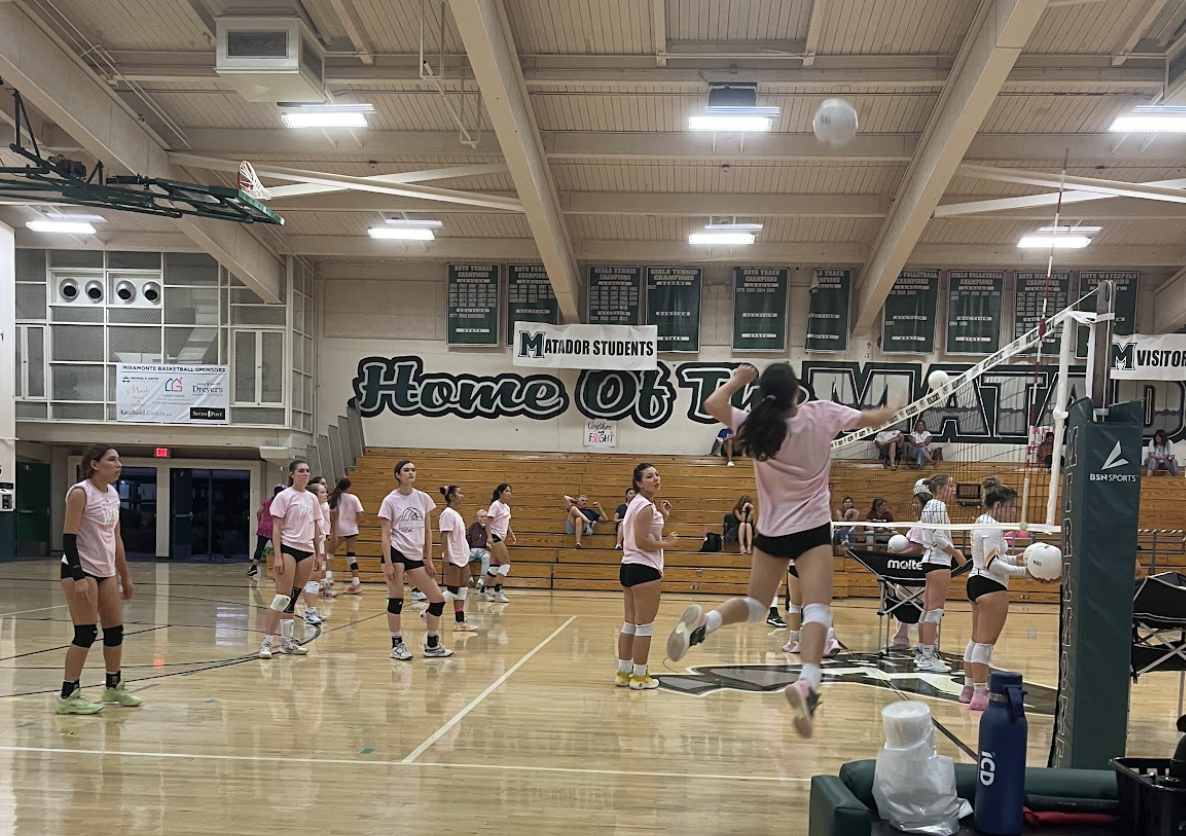 Senior and Varsity Women's Volleyball member Annabelle Ryan hits the ball during the team's game against Northgate. Photo: Amelia Mordy